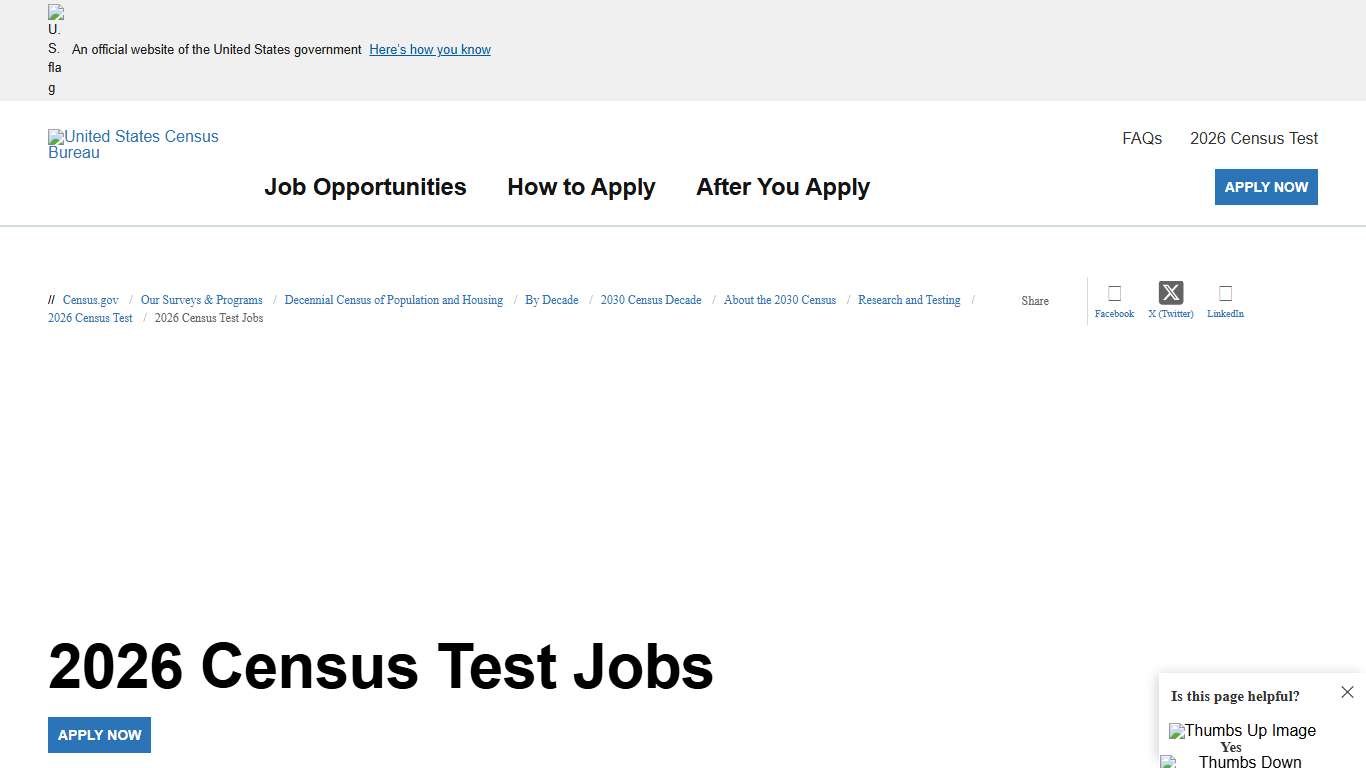 2026 Census Test Jobs